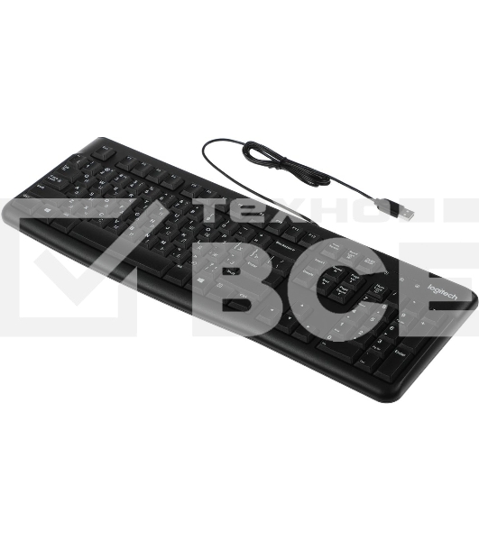 Клавиатура проводная Logitech K120 for business, USB черный (неоригинальная гравировка)