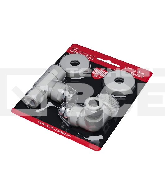 Набор термостатический трехосевой Royal Thermo Design Pro 15мм М30х1,5 (белый)