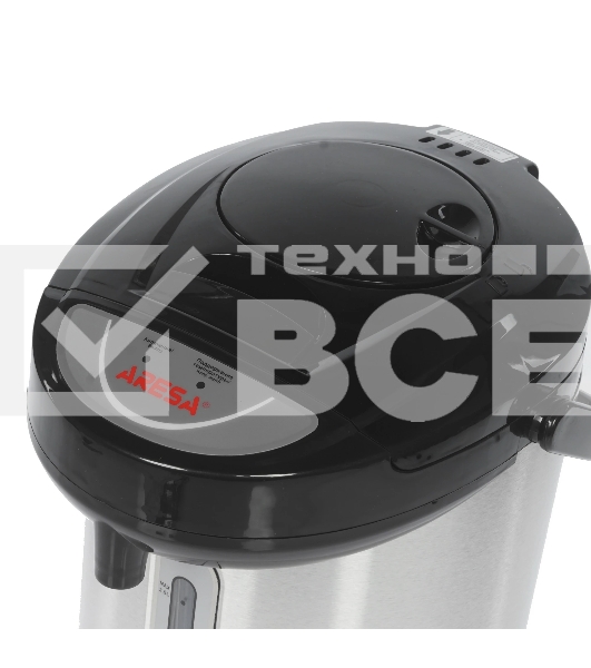 Термопот Aresa AR-4001 '230 В, 50 Гц, 650 Вт, Объем: 3 л Мощность: 650 Вт, Материал корпуса: нержавеющая сталь Материал колбы: нержавеющая сталь Закрытый нагревательный элемент Механическая помпа Поддержание температуры Индикатор уровня воды Индикация режима работы Электронное управление Длина шнура: 1 м 2 температурных режима Блокировка крышки Автоматическое отключение при закипании Защита от перегрева и включения без воды Съемная крышка Съемный шнур Ручка для переноски'