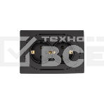 Розетка 2-м LEZARD СП OSEN с заземл. ПБТ, механизм, черный бархат 743-4200-127B, фото 1