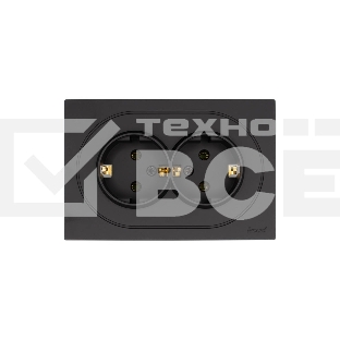 Розетка 2-м LEZARD СП OSEN с заземл. ПБТ, механизм, черный бархат 743-4200-127B