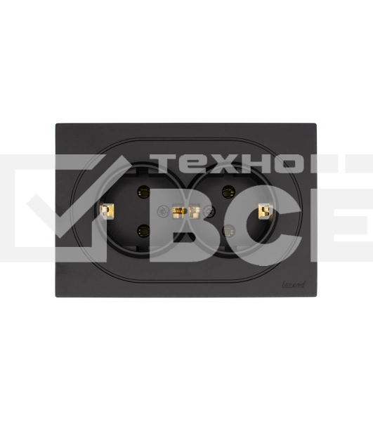 Розетка 2-м LEZARD СП OSEN с заземл. ПБТ, механизм, черный бархат 743-4200-127B