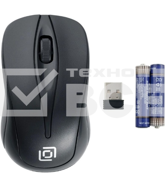 Мышь беспроводная Oklick 675MW черный, 800 dpi, радиоканал, USB, кнопки - 3