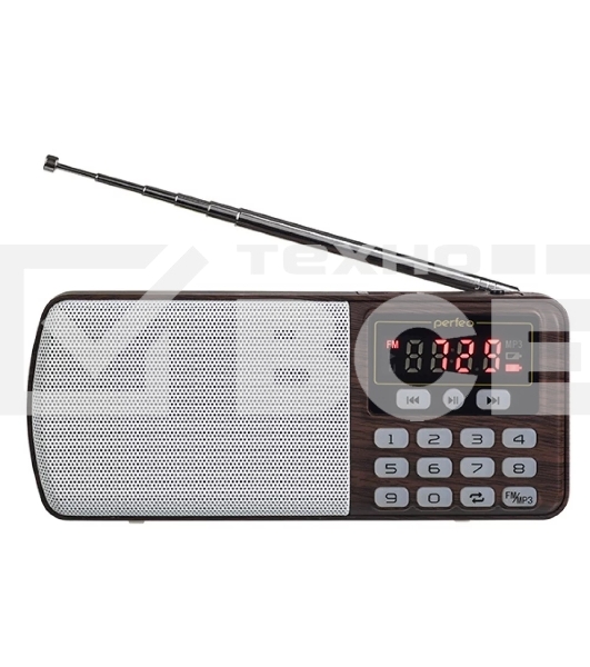 Радиоприемник цифровой PERFEO ЕГЕРЬ FM+ 70-108МГц/ MP3/ питание USB или BL5C/ коричневый (i120-BK)