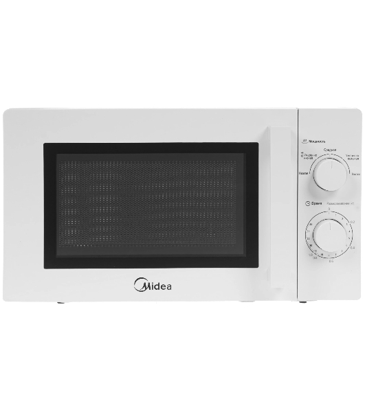 Микроволновая печь Midea MM720CY6-W белый, 20 л, 700 Вт, переключатели - поворотный механизм