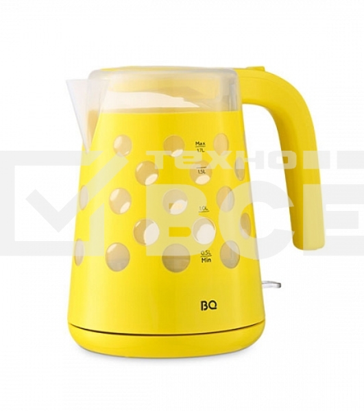 Чайник BQ KT1713P Yellow. Мощность:2200 Вт, Объем 1,7л, LED подсветка