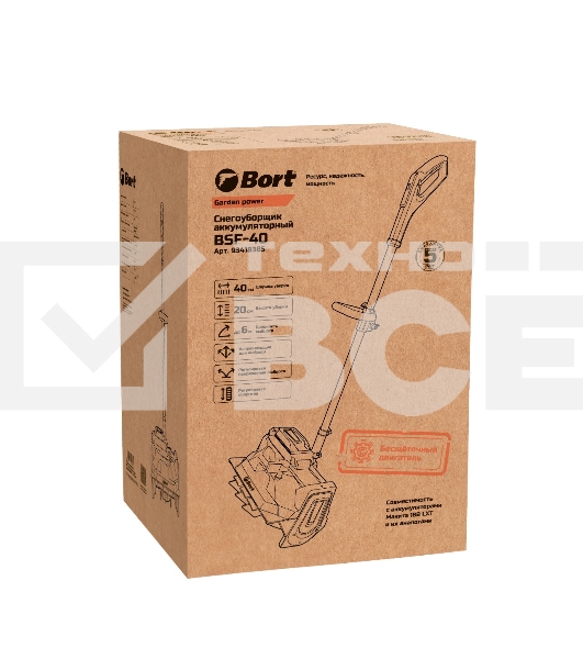 Снегоуборщик аккумуляторный Bort BSF-40 (93418385)