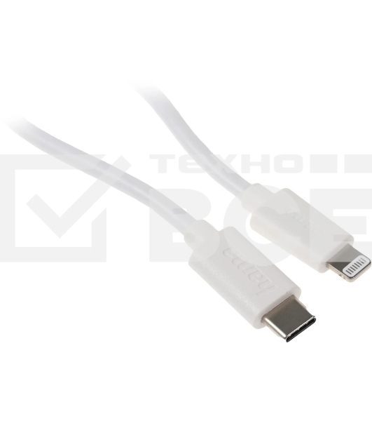 Комплект зарядное устройство Hama H-183317 3A PD для Apple кабель Apple Lightning/Type-C белый