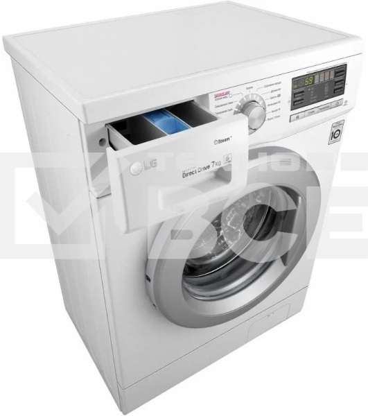 Стиральная машина LG F1296HDS1 белый, загрузка фронтальная 7 кг, 1200 об/мин., класс: А