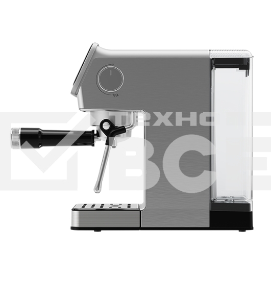 Кофеварка рожковая BQ CM7003 серебристый, исп. кофе - молотый, 1,2 л, 1350 Вт, 20 бар
