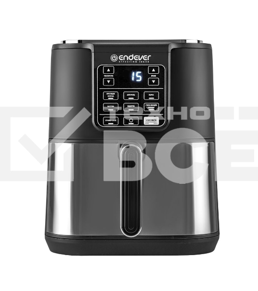 Аэрогриль Endever Skyline AF-130, черный/стальной, мощность 1800 Вт, объем 6 л, 7 авторежимов, температура 40-200 С, 1 шт/уп.