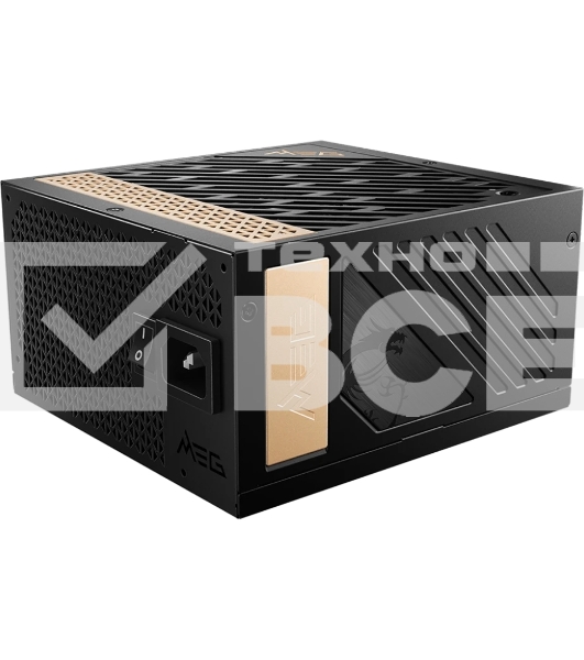 Блок питания MSI MEG Ai1300P (306-7ZP4A11-CE0), 1300Вт, 80 PLUS Platinum, 120мм, модульный, черный / золотой