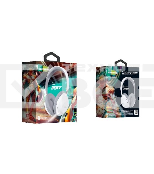 Наушники полноразмерные MORE CHOICE (4610196406218) HW34S белый/серый