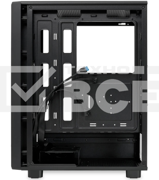 Компьютерный корпус без блока питания HSPD M510, Mesh Mid Tower, черный, TG, 0.5 SPCC, no fans ATX, mATX, mITX 180/280/160мм 1x2.5', 1x3.5', 7xPCI 1xUSB-A 3.0, 1xUSB-A 1.0 517x277x418мм