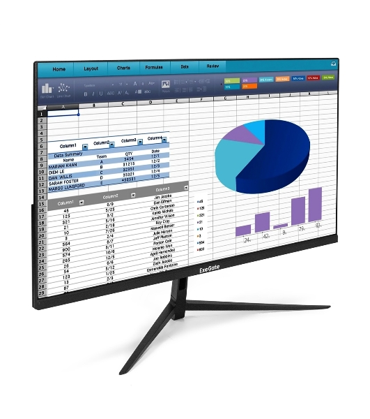 Монитор 23.8' ExeGate SuperView EH2407 IPS 1920x1080, 100 Гц, 5 мс, 16:9, 250 кд/м², HDMI 1.4, VGA, FreeSync, черный