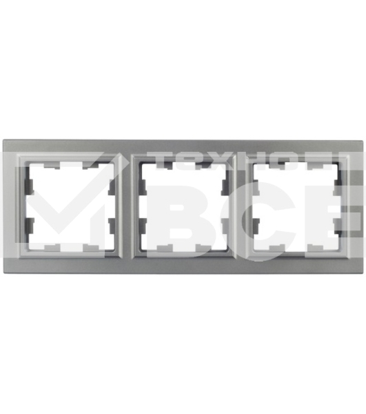 Рамка 3-мест. IEK BRITE РУ-3-БрС сталь