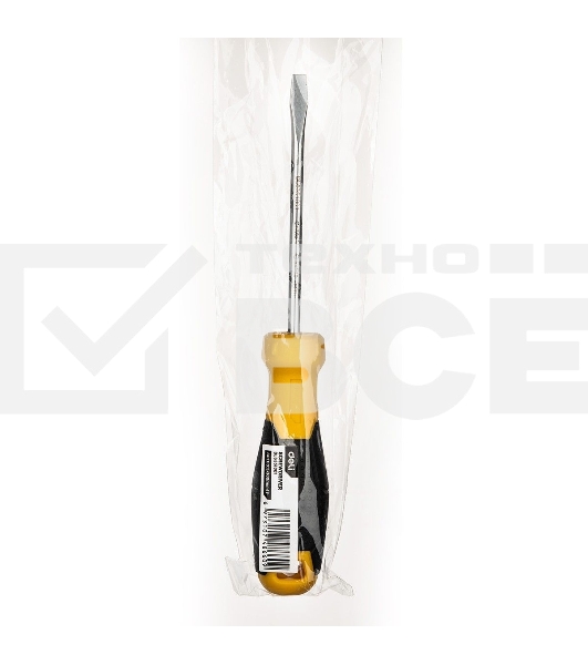 Отвертка шлицевая Deli DL6351001 5х100мм Материал: CR-V. Двухкомпонентная ручка. Хромированная