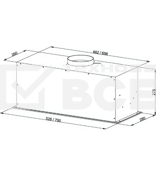 Вытяжка встраиваемая Kuppersberg Bim 600 White белый, 52 см, 1300 куб. м/ч, 46 дБ