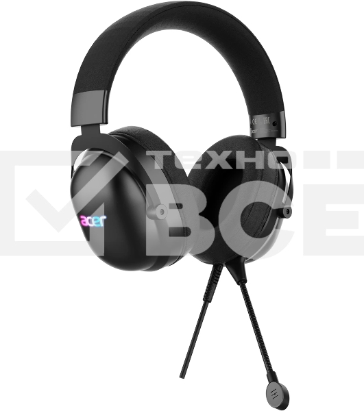 Гарнитура Acer AHW122 чёрный, проводная, USB, подсветка