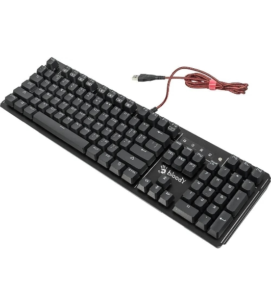 Клавиатура проводная A4 B975 механическая черный USB Gamer LED (подставка для запястий)