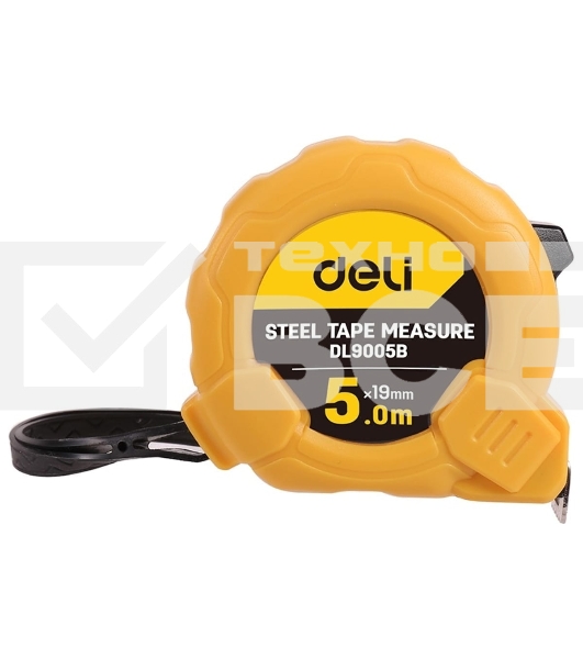 Рулетка Deli DL9005B 5м*19мм Метрическая. Корпус ударопрочный.