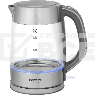 Чайник электрический Red Solution RK-G138 1.7л. 2200Вт серый (корпус: стекло)
