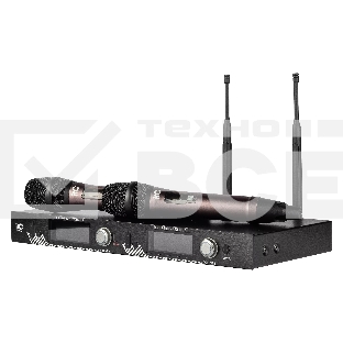 Радиосистема ITC T-521UH UHF двухканальная с двумя ручными микрофонами, LCD дисплей, True Diversity, частотный диапазон 470-510 MHz.