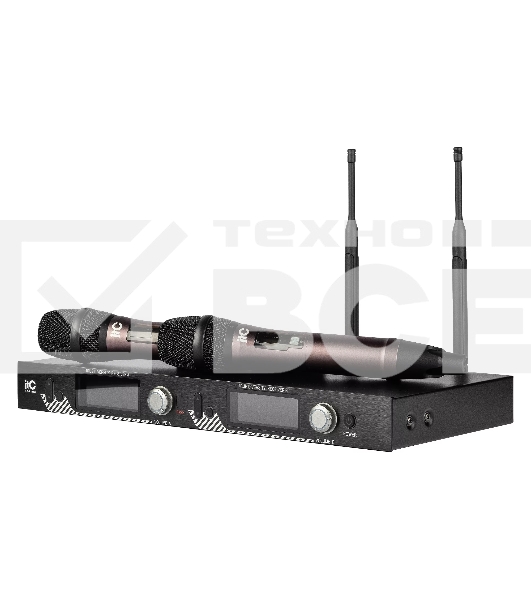 Радиосистема ITC T-521UH UHF двухканальная с двумя ручными микрофонами, LCD дисплей, True Diversity, частотный диапазон 470-510 MHz.