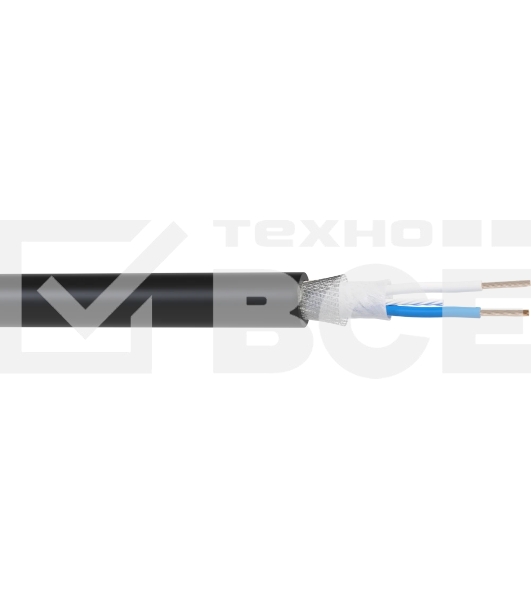 Кабель балансный микрофонный 50 м, 22 AWG, 0.34 мм2, диаметр 6.5 мм, экран, медь 19 x 0.15 мм, черный, бухта