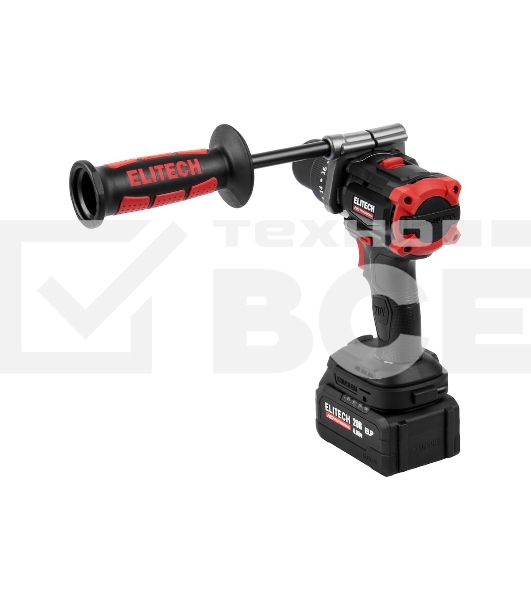 Дрель-шуруповерт Elitech CD 20BL2, 20 В, 4 Ач, 130 Нм, бесщеточный