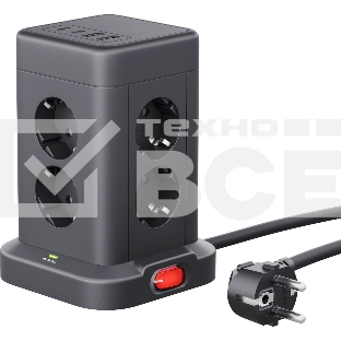 Сетевой фильтр Defender ILS 453 (3 м, 8 розеток, 2USB-A, 2USB-C)