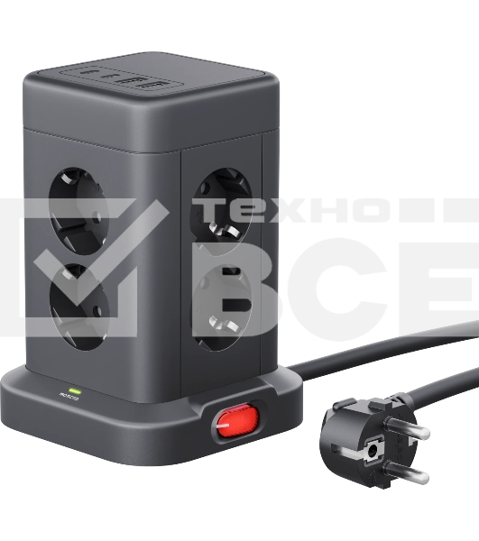 Сетевой фильтр Defender ILS 453 (3 м, 8 розеток, 2USB-A, 2USB-C)