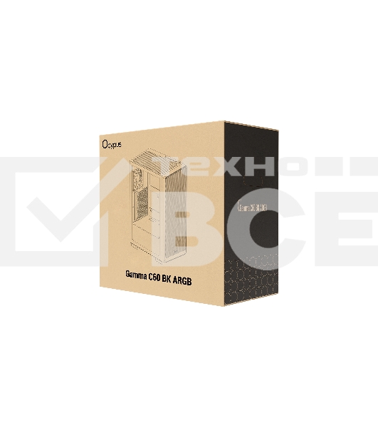 Компьютерный корпус Ocypus Gamma C60 BK ARGB, ATX, USB3.0*1+USB2.0*2, FRONT 3x120mm ARGB, REAR 1x120mm ARGB