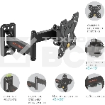 Кронштейн Arm media MARS-6 черный, 10 шт/уп. Кр. стал. настенный для TV 10'-32', max 25 кг, 5 ст св., нак. +5°-15°, пов. ±90° от ст. 62-270 мм. max VESA 100x100 мм., фото9