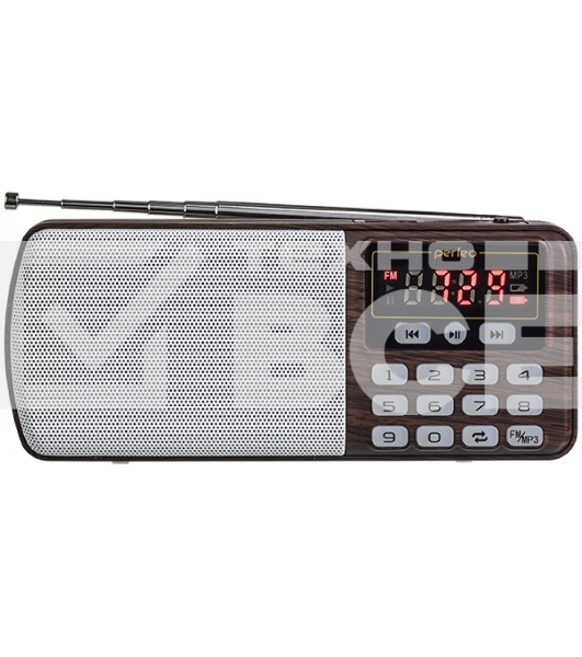Радиоприемник цифровой PERFEO ЕГЕРЬ FM+ 70-108МГц/ MP3/ питание USB или BL5C/ коричневый (i120-BK)