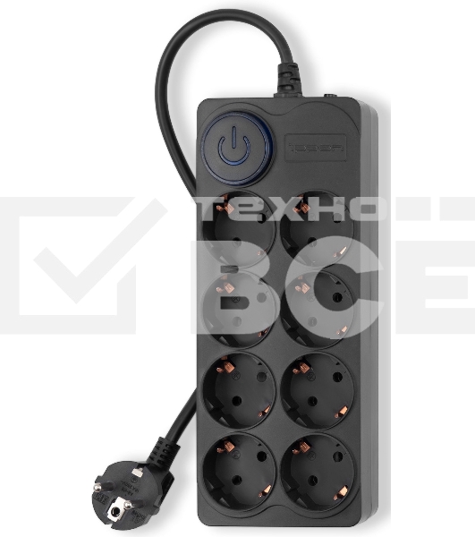 Сетевой фильтр Ippon BK-8-EU-5-16-B 5м (8 розеток) черный (коробка)