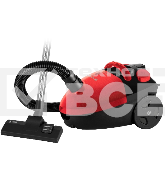 Пылесос Vitek VT-1825 (MC) черный/красный, 350/1800 Вт, уборка сухая, пылесборник мешок 2.5 л