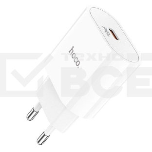Блок питания (сетевой адаптер) HOCO C94A Metro USB-C, 20W, белый