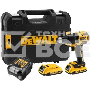 Дрель-шуруповерт DeWalt DCD709D2T, Аккумуляторная, 18В, 2 АКБ, Кейс