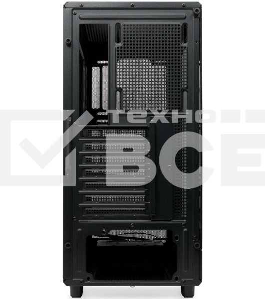 Компьютерный корпус без блока питания HSPD M510, Mesh Mid Tower, черный, TG, 0.5 SPCC, no fans ATX, mATX, mITX 180/280/160мм 1x2.5', 1x3.5', 7xPCI 1xUSB-A 3.0, 1xUSB-A 1.0 517x277x418мм