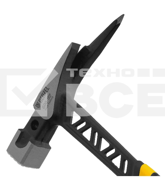 Молоток кровельщика Denzel 600 г, цельнокованый, боек с магнитом, двухкомп. обрезин. рук-ка