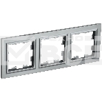 Рамка 3-мест. IEK BRITE РУ-3-БрС сталь, фото 1