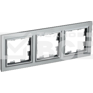 Рамка 3-мест. IEK BRITE РУ-3-БрС сталь