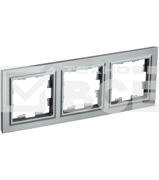 Рамка 3-мест. IEK BRITE РУ-3-БрС сталь