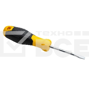 Отвертка шлицевая Deli DL6350751 5х75мм Материал: CR-V. Двухкомпонентная ручка. Хромированная