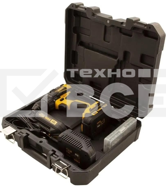 Дрель-шуруповерт аккумуляторная Denzel BLDL-IB-18-02, 18В, 2 АКБ, Кейс