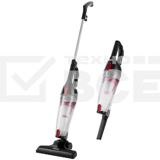 Пылесос вертикальный Kitfort KT-597-1 черный/красный, питание от сети, 600 Вт, уборка сухая, пылесборник 1 л