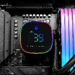 Система жидкостного охлаждения Thermalright Frozen Horizon 240 Digital (240мм, LED temp., Black, ARGB/Fans: 2x120мм, 68.9CFM, 28.2dBA, 2000RPM/Pump height 53.2мм, Rad thickness 27мм/S: 1700, 1200, 1851, 115X, AM5, AM4), фото4
