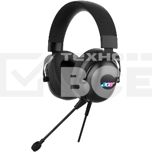 Гарнитура Acer AHW122 чёрный, проводная, USB, подсветка