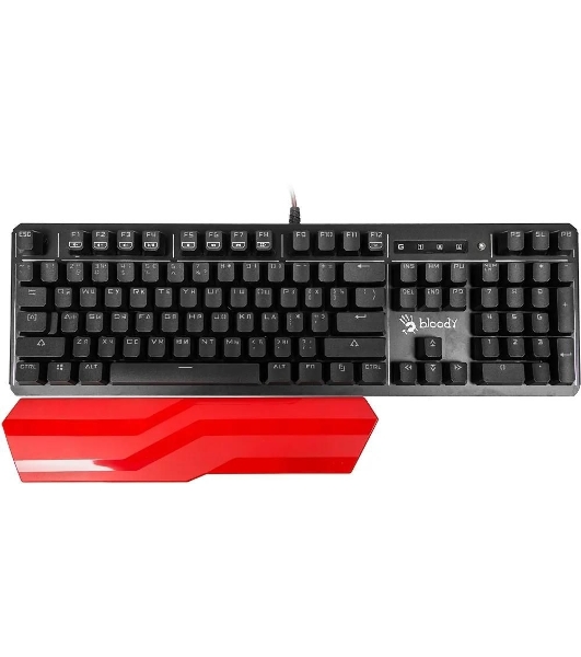Клавиатура проводная A4 B975 механическая черный USB Gamer LED (подставка для запястий)